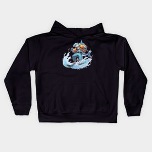 Anime Shark Surfer Bro Kids Hoodie